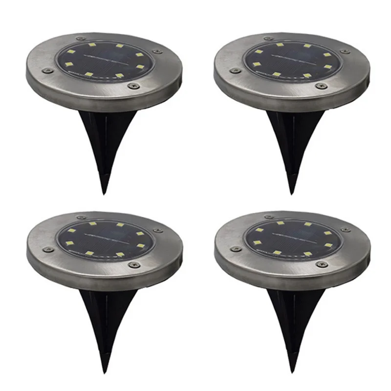 4Pcs 8LED Outdoor Gardening Lights Decorative Lamp with White Color for Yard Path