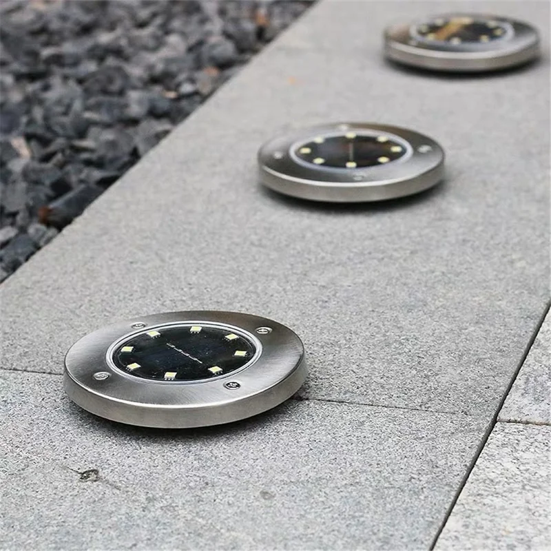 4Pcs 8LED Outdoor Gardening Lights Decorative Lamp with White Color for Yard Path