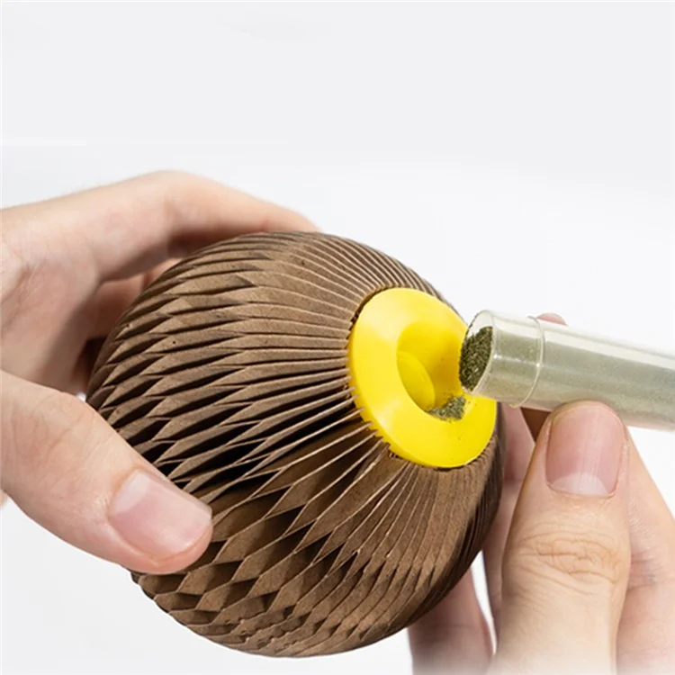 EETOYS Kitten Cat Scratching Ball Corrugated Paper Round Pet Toy with Catmint