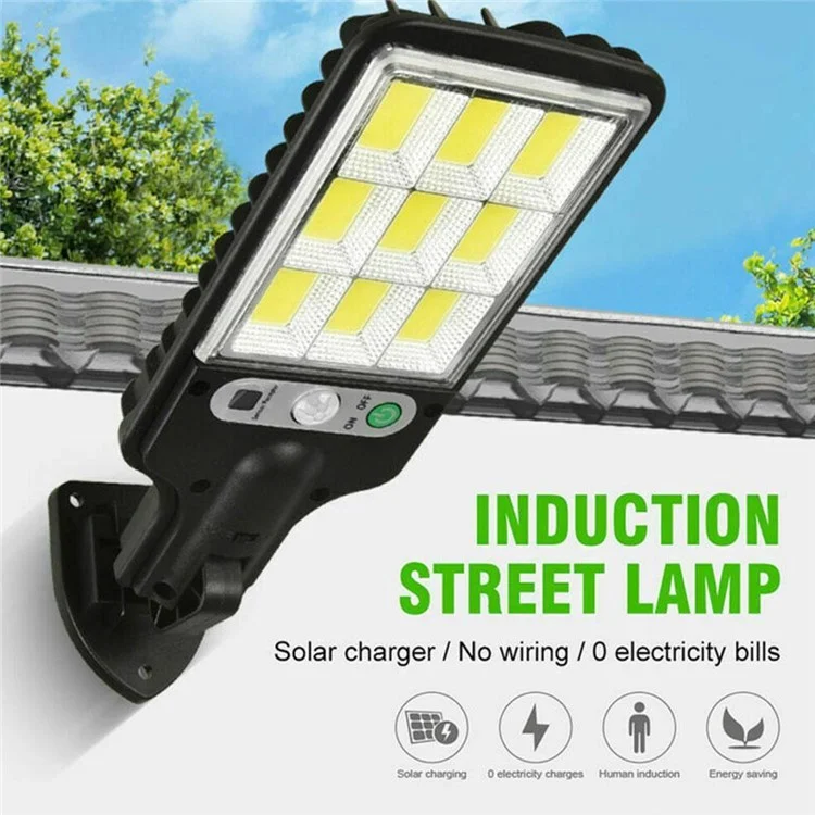 616-4 Lampe solaire LED extérieure avec détecteur de mouvement PIR, lampe murale pour jardin, lampadaire de rue avec 3 modes d'éclairage