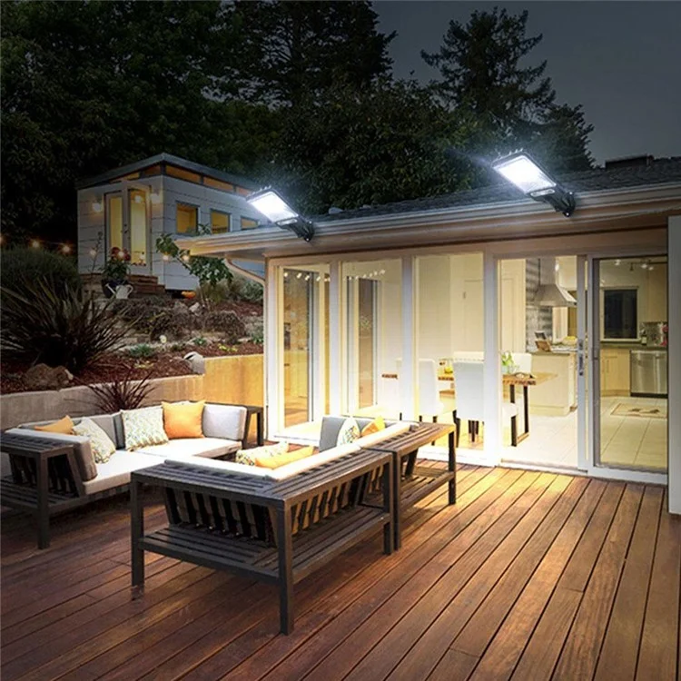 616-4 Lampe solaire LED extérieure avec détecteur de mouvement PIR, lampe murale pour jardin, lampadaire de rue avec 3 modes d'éclairage