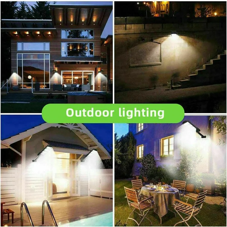 616-4 Lampe solaire LED extérieure avec détecteur de mouvement PIR, lampe murale pour jardin, lampadaire de rue avec 3 modes d'éclairage
