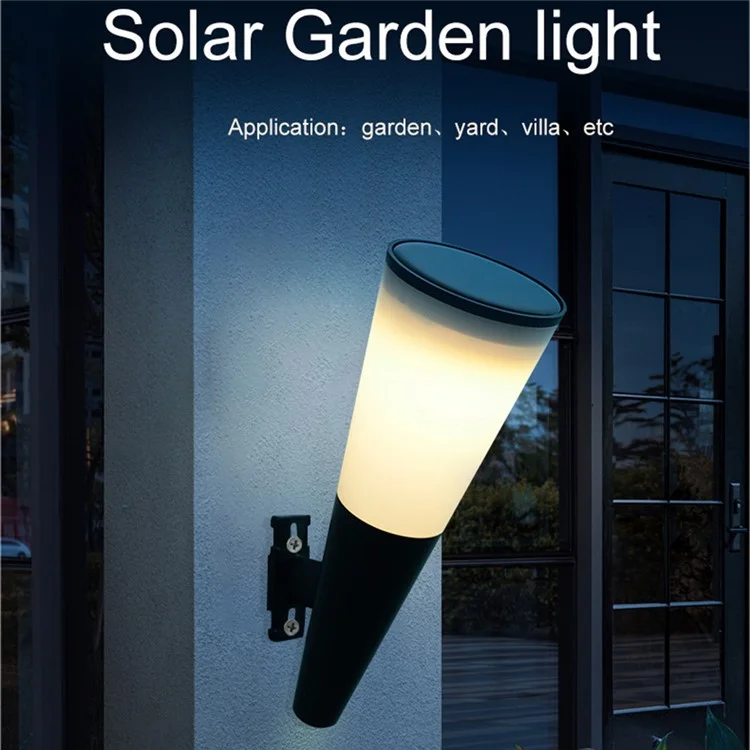N230 2Pcs Torch Shape Outdoor Solar Light Waterproof Garden Yard Wall Mount LED Street Lamp - Dual Color
