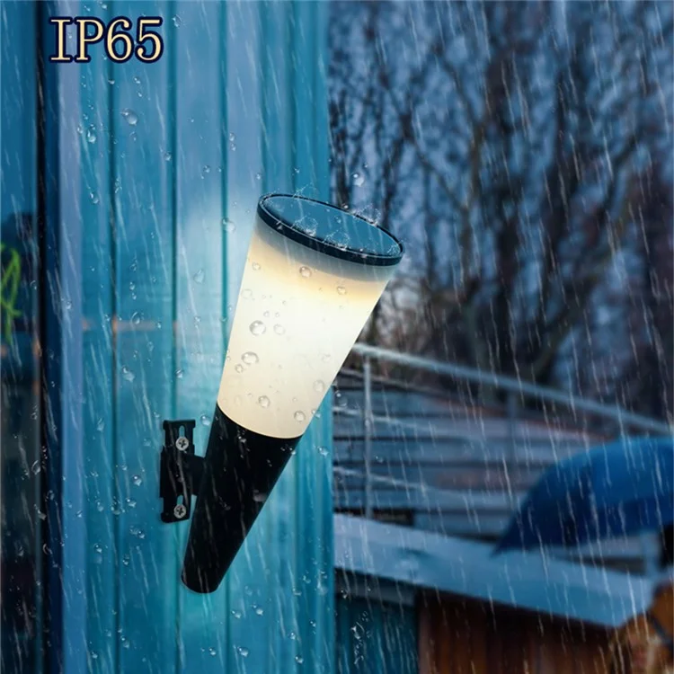 N230 2Pcs Torch Shape Outdoor Solar Light Waterproof Garden Yard Wall Mount LED Street Lamp - Dual Color
