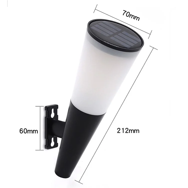 N230 2Pcs Torch Shape Outdoor Solar Light Waterproof Garden Yard Wall Mount LED Street Lamp - Dual Color