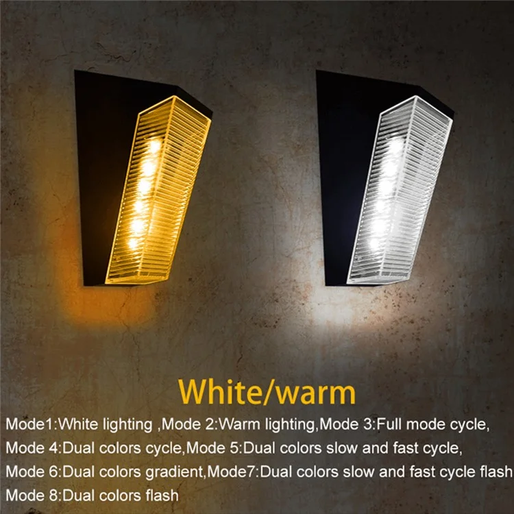 N772 2 Pièces Lampe solaire extérieure Étanche Applique murale pour Jardin, Rue, Paysage, Balcon - Deux Couleurs 