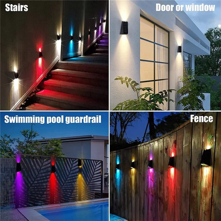 N772 2 Pièces Lampe solaire extérieure Étanche Applique murale pour Jardin, Rue, Paysage, Balcon - Deux Couleurs 