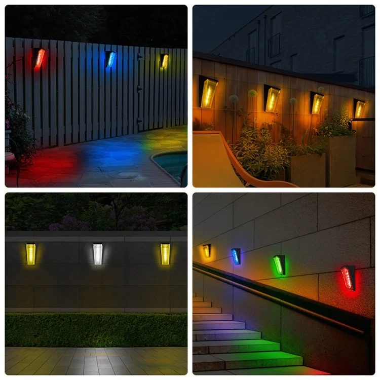 N772 2 Unidades de Lámpara Solar Exterior Impermeable para Pared de Jardín, Calle, Paisaje y Balcón - Color RGB 