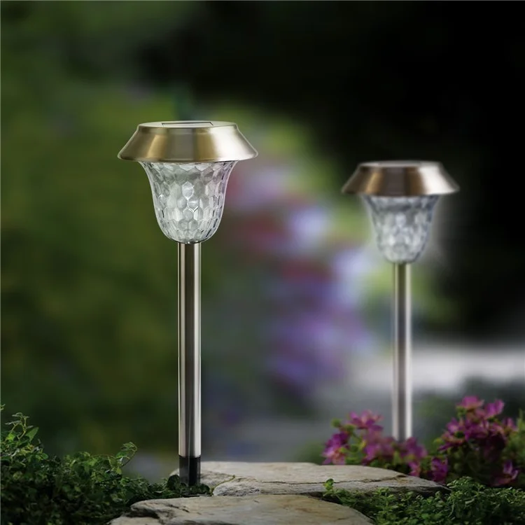 Cis-57453a 6pcs / Establezca Una Luz de Jardín de Acero Inoxidable IP65 Lámpara de Césped Con Energía Solar Impermeable