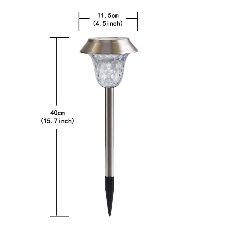 CIS-57453A 4Pcs / Set Stainless Steel Solar Stake Light IP65 Waterproof Garden Lamp for Lawn Patio Yard