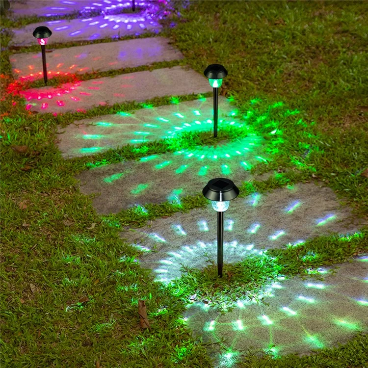 CIS-57453A 4Pcs / Set Stainless Steel Solar Stake Light IP65 Waterproof Garden Lamp for Lawn Patio Yard