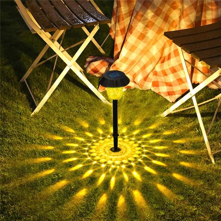 CIS-57454 2Pcs / Set Outdoor Garden Stake Solar Light IP65 Waterproof Lamp Walkway Path Yard Patio Decor - Luz Branca Quente