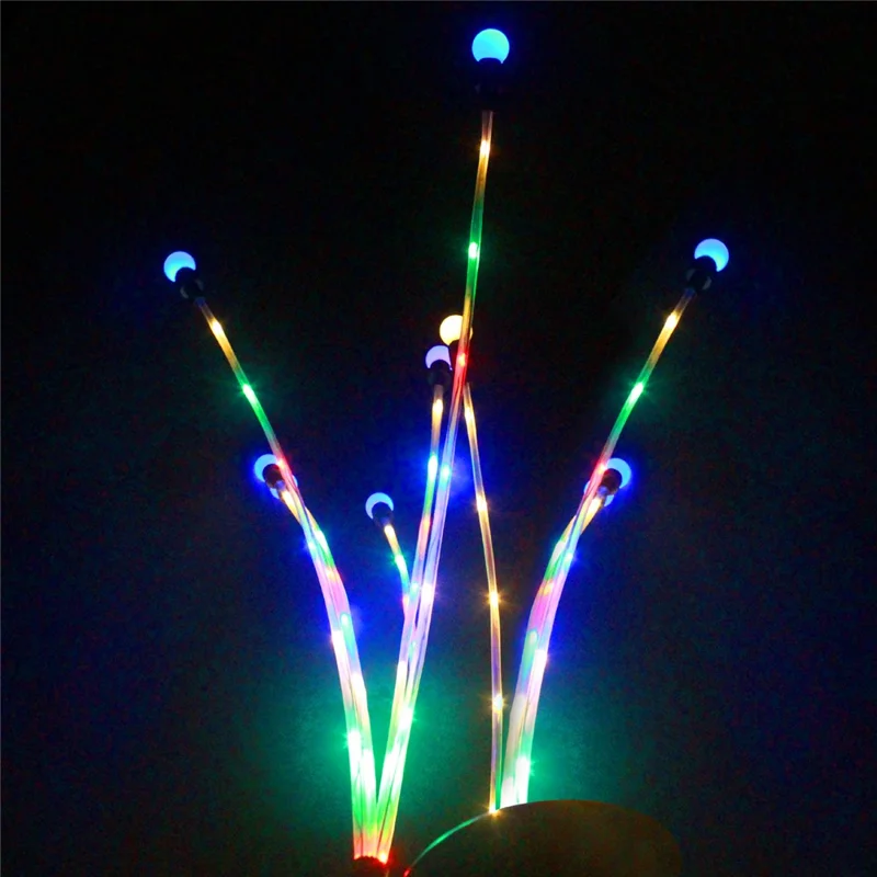 CIS-57818 2Pcs 6-LED Solar Power Firefly Light Waterproof Garden Lawn Swaying Lamp Landscape Decor - Multi-color