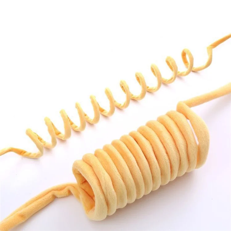TG-CTOY0086 Katzenspiel-Feder-Spielzeug mit Pompom-Glocke, weiche Plüsch-Haustier-interaktives Spielzeug ST - Gelb