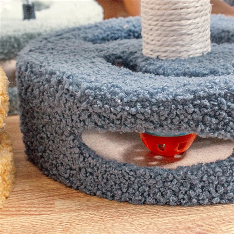 Cat Tree Cat Tower Pet Play Climbing Stand with Dangling Ball for Kittens Adult Cats - Yellow+Pink