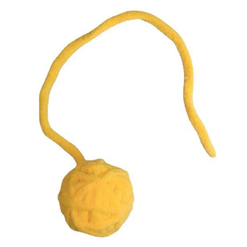 Palla per Gatti in Lana di Yak Giocattolo Attivo per Cani con Campanellino - Giallo