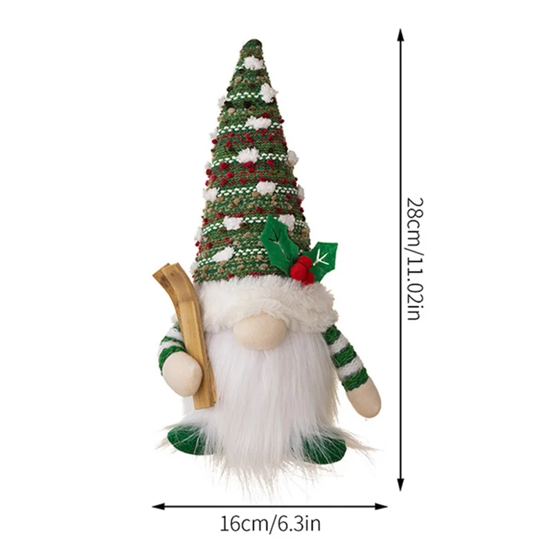 Cloth+PVC Snow Christmas Toy LED Light Stuffed Rudolph Toddlers Xmas Holiday Gift - Green