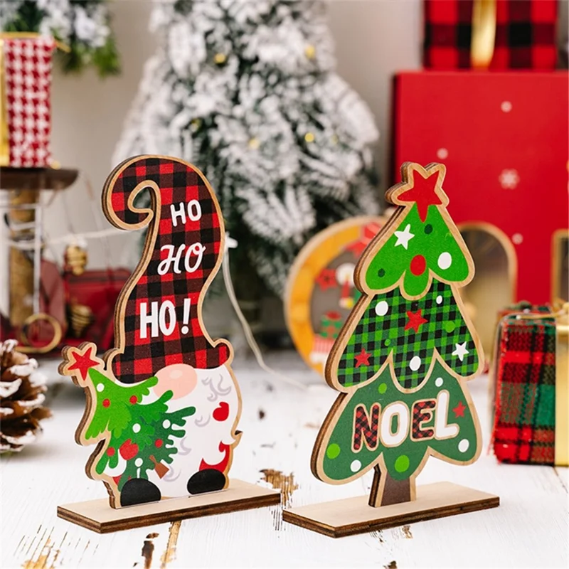 Cute Wooden Gnome Doll / Christmas Tree Xmas Home Party Ornament Christmas Decoration - Tree