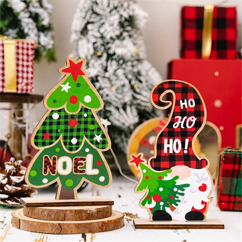 Cute Wooden Gnome Doll / Christmas Tree Xmas Home Party Ornament Christmas Decoration - Tree