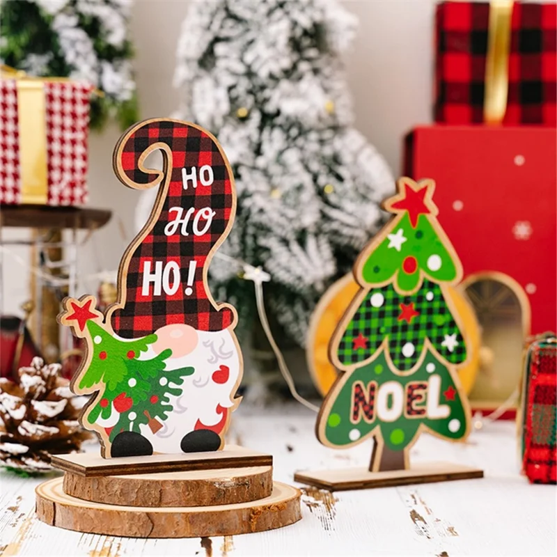 Cute Wooden Gnome Doll / Christmas Tree Xmas Home Party Ornament Christmas Decoration - Tree