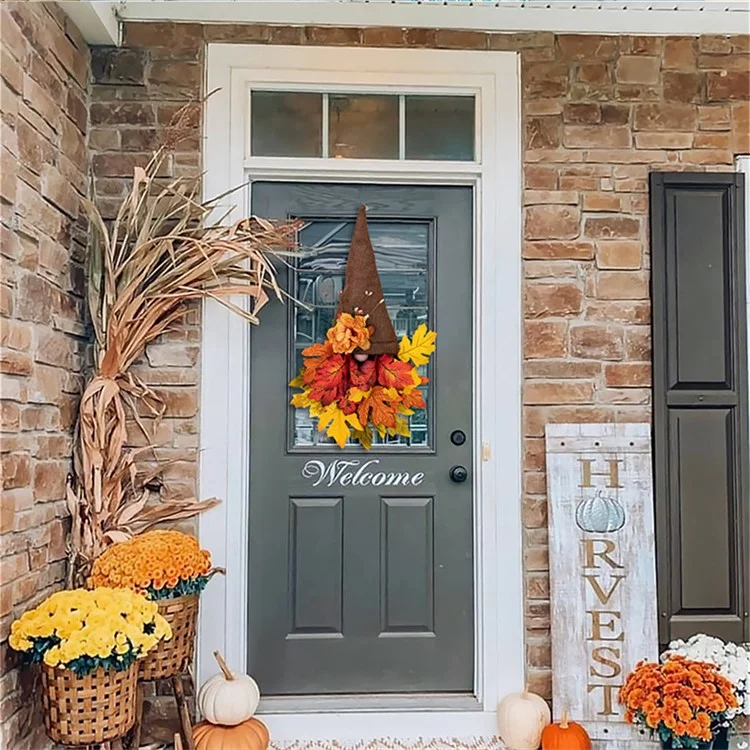 Nochebuena de la Puerta de la Puerta Del Hogar Adorno Colgante Otoño Cosecha de la Corona Del Otoño Decoración de la Ventana