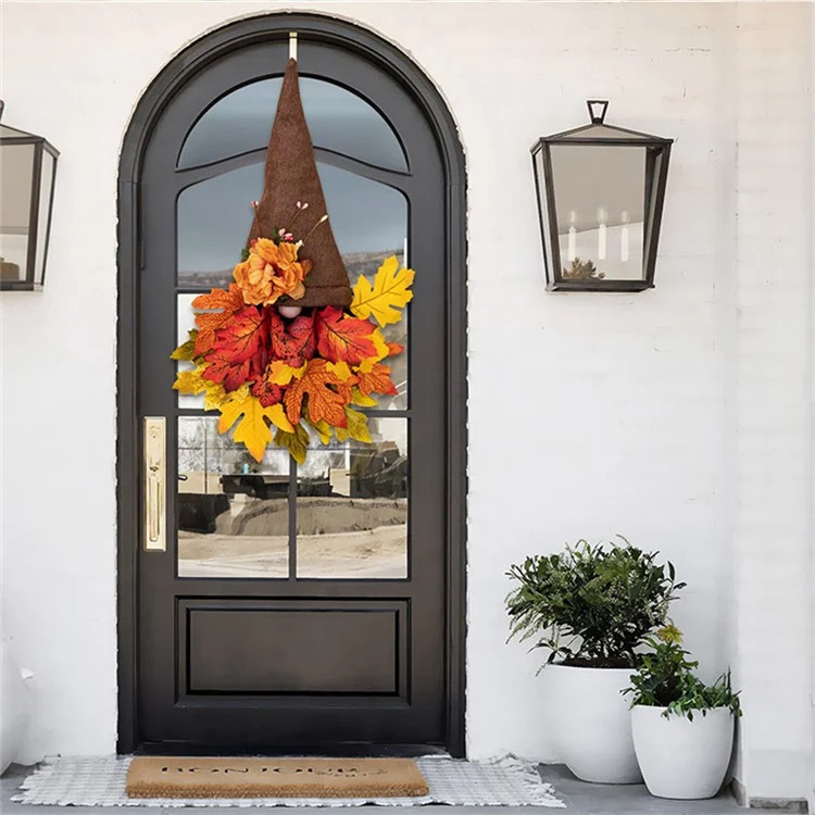 Nochebuena de la Puerta de la Puerta Del Hogar Adorno Colgante Otoño Cosecha de la Corona Del Otoño Decoración de la Ventana