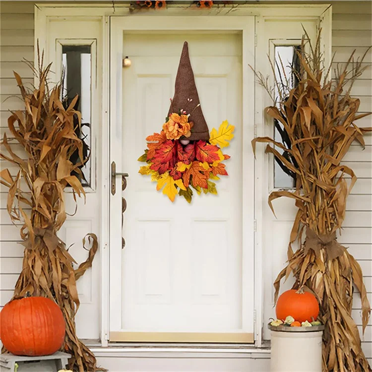 Nochebuena de la Puerta de la Puerta Del Hogar Adorno Colgante Otoño Cosecha de la Corona Del Otoño Decoración de la Ventana