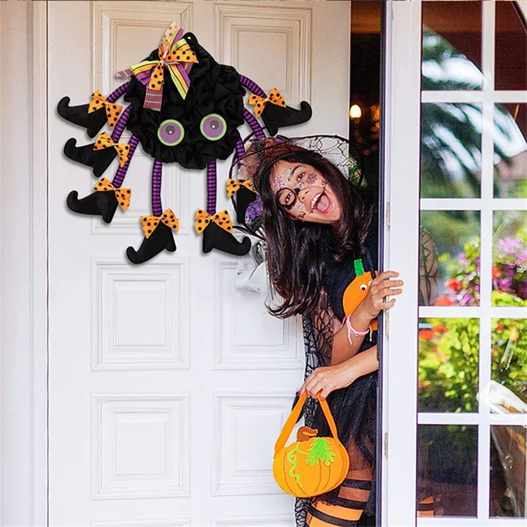 Decorazione da appendere a forma di ragno per Halloween, ragnatela per interno ed esterno, decorazione in tessuto per casa, porta, finestra