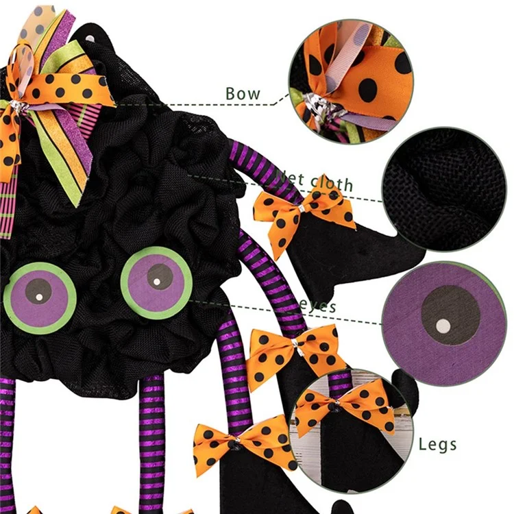 Decorazione da appendere a forma di ragno per Halloween, ragnatela per interno ed esterno, decorazione in tessuto per casa, porta, finestra