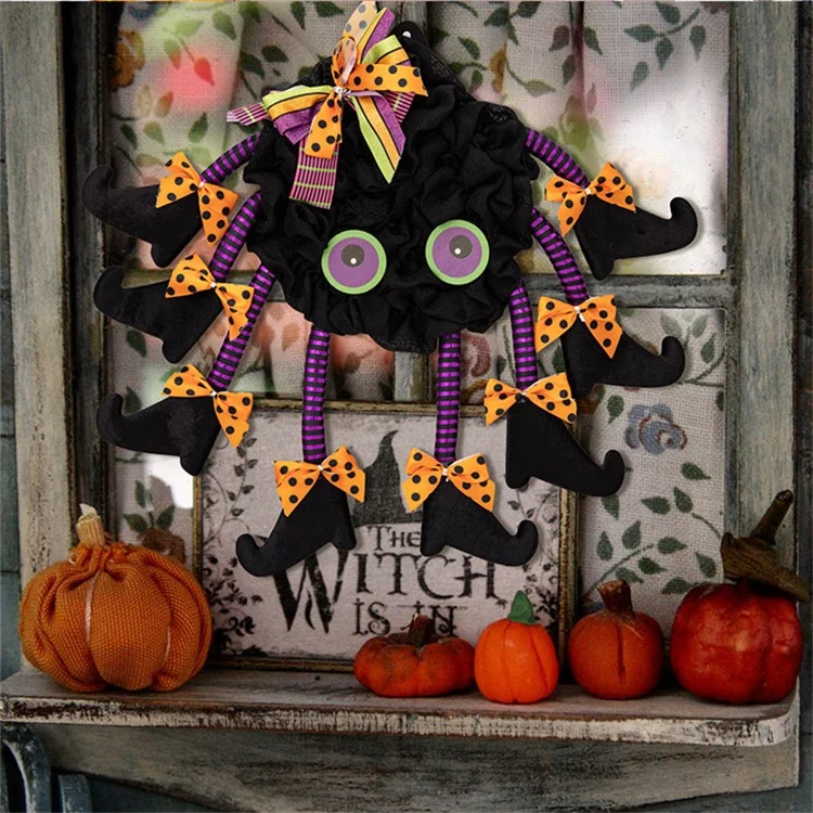 Decorazione da appendere a forma di ragno per Halloween, ragnatela per interno ed esterno, decorazione in tessuto per casa, porta, finestra