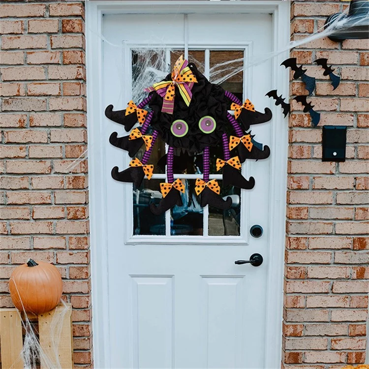 Halloween Spider Ornament Web Indoor Outdoor Decoration Cloth Pendant Decor for Home Door, Window