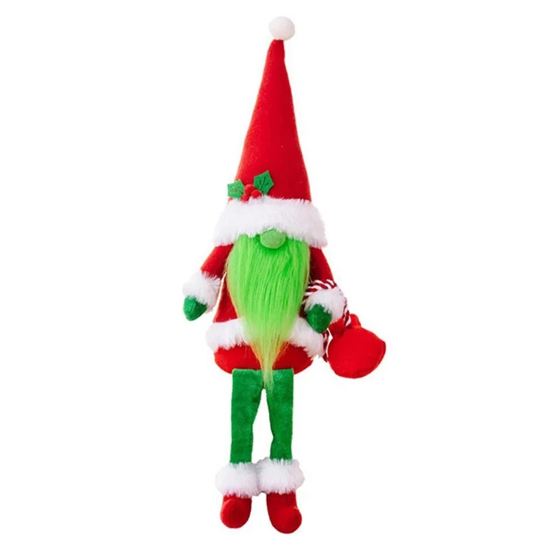 Desktop Christmas Faceless Doll Polyester + Cloth Gnome Toy Handmade Xmas New Year Gift Home Decoration - Green