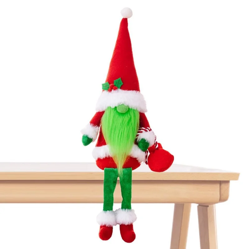 Desktop Christmas Faceless Doll Polyester + Cloth Gnome Toy Handmade Xmas New Year Gift Home Decoration - Green