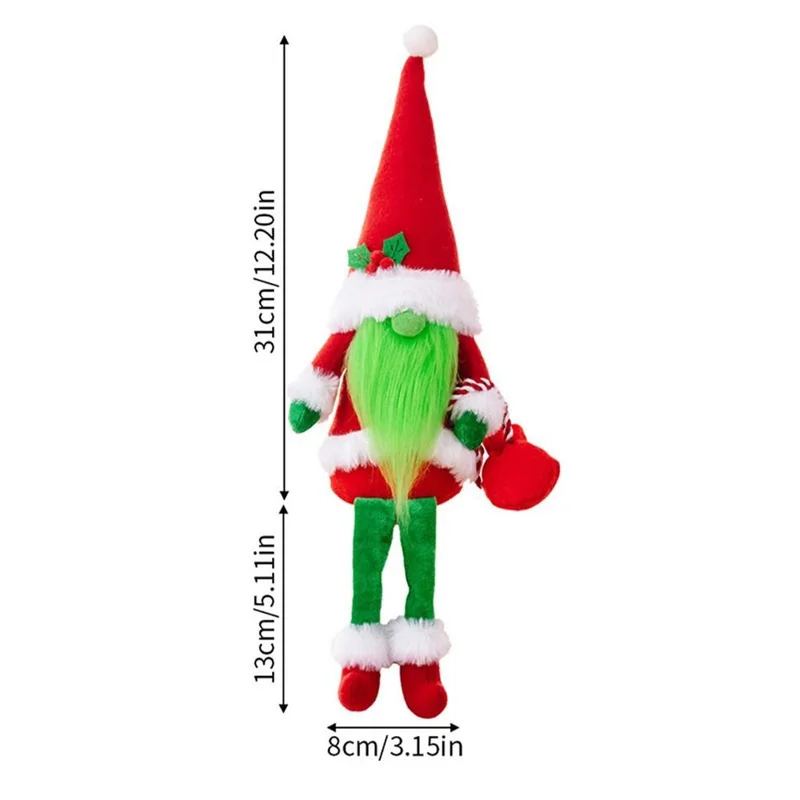 Desktop Christmas Faceless Doll Polyester + Cloth Gnome Toy Handmade Xmas New Year Gift Home Decoration - Green