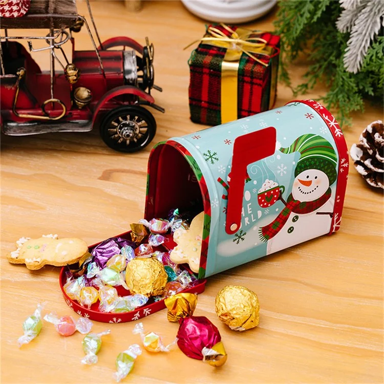 Boîte à bonbons de Noël en fer forgé Boîte cadeau pour mariage Fête d'anniversaire Faveurs - Bonhomme de neige