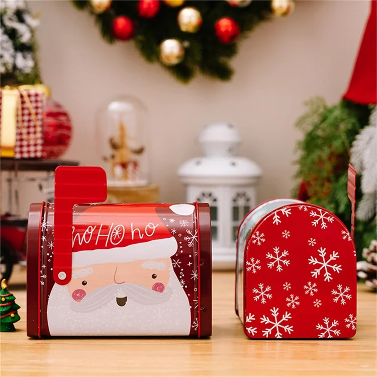 Boîte à bonbons de Noël en fer forgé Boîte cadeau pour mariage Fête d'anniversaire Faveurs - Bonhomme de neige