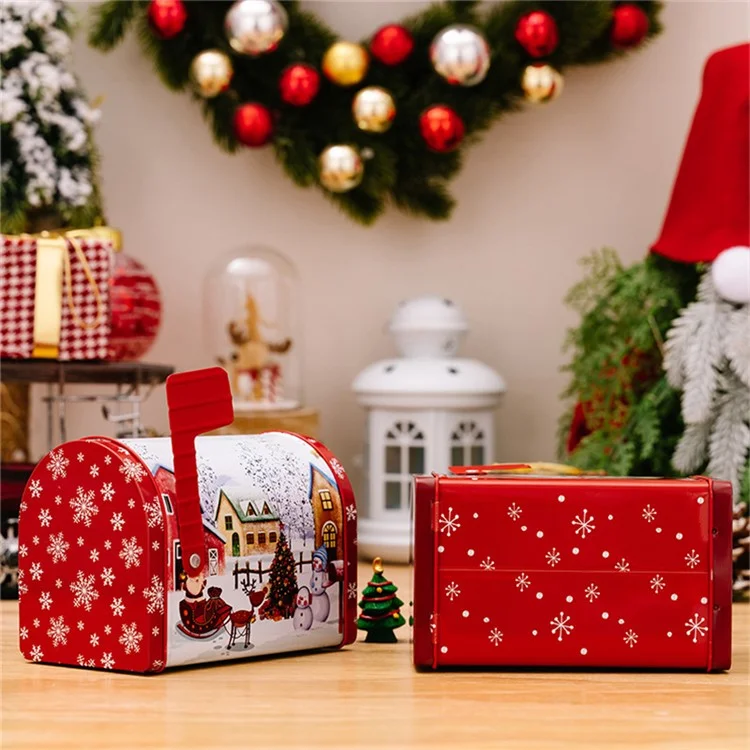Boîte à bonbons de Noël en fer forgé Boîte cadeau pour mariage Fête d'anniversaire Faveurs - Bonhomme de neige