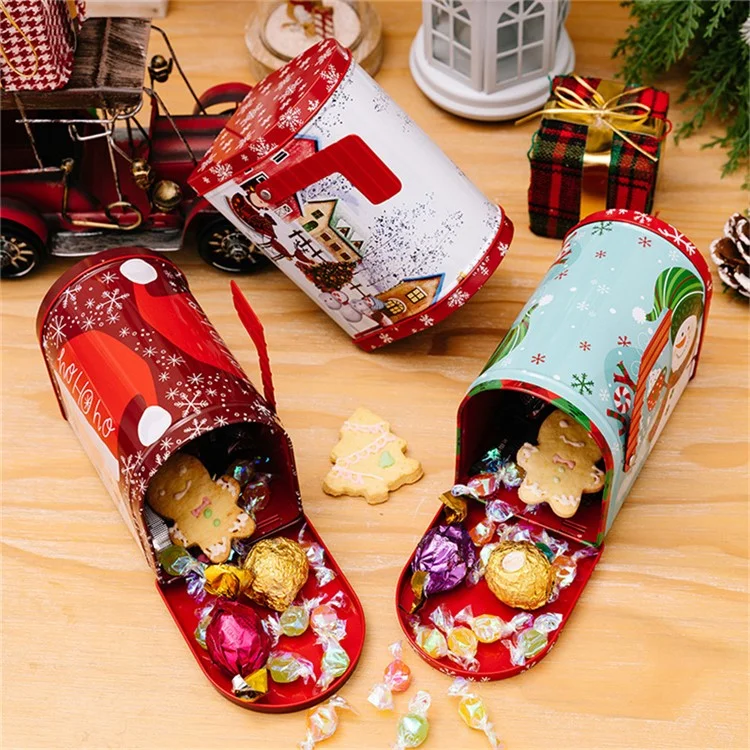 Boîte à bonbons de Noël en fer forgé Boîte cadeau pour mariage Fête d'anniversaire Faveurs - Bonhomme de neige