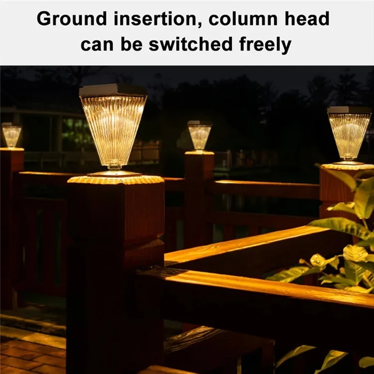 Lampe de jardin LED solaire DS023 Patio Yard Lawn Light avec 3 températures de couleur