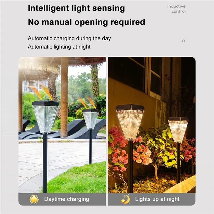 Lampe de jardin LED solaire DS023 Patio Yard Lawn Light avec 3 températures de couleur