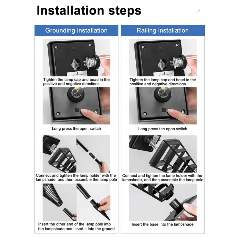 DS026 3000K Solar Lawn Light Waterproof 200LM Garden LED Stake Lamp for Home Patio Yard (Warm Light)