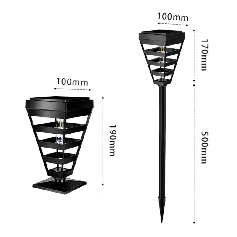 DS026 3000K Solar Lawn Light Waterproof 200LM Garden LED Stake Lamp for Home Patio Yard (Warm Light)