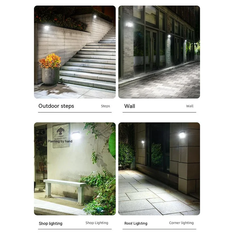 DS138 Solar Power Lights Indoor Outdoor IP65 Waterproof Lighting Lamp Wall-Mounted Light - Warm Light