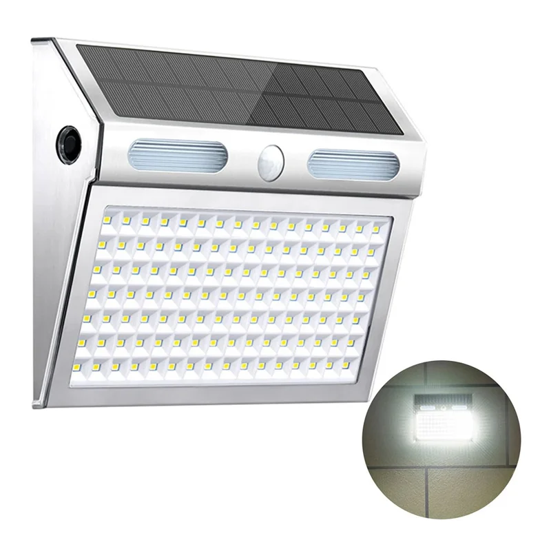 DS138 Solar Power Lights Indoor Outdoor IP65 Waterproof Lighting Lamp Wall-Mounted Light - White Light