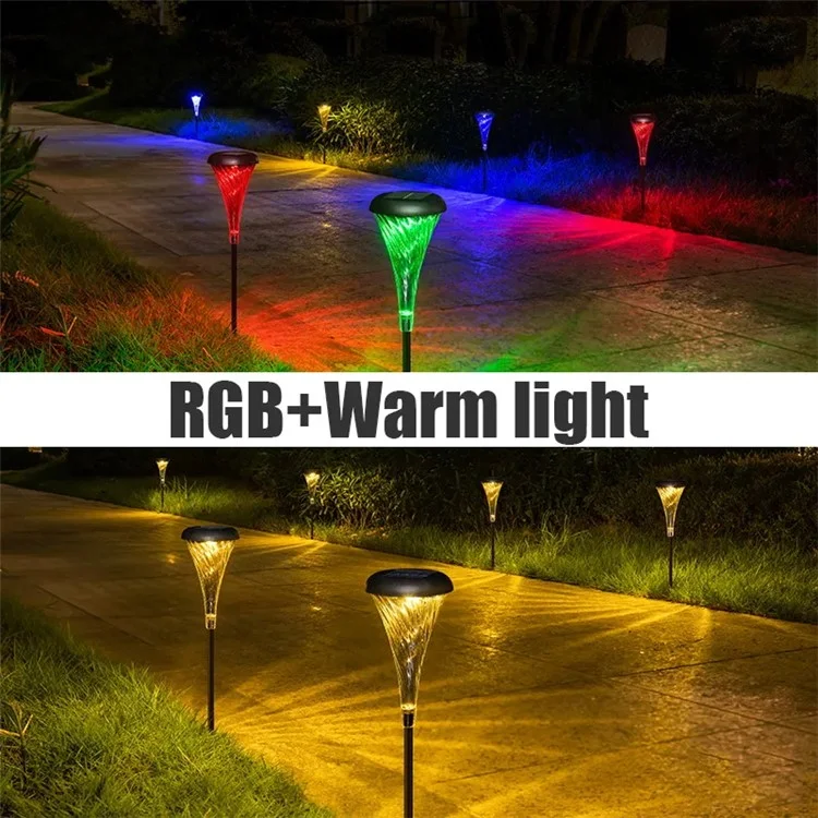 DS003 4Pcs IP65 Imperméable à l'eau Lamp de forme de Fleurs de trompette pour le sol Plug Lamp Jardin Pelouse Lumière solaire