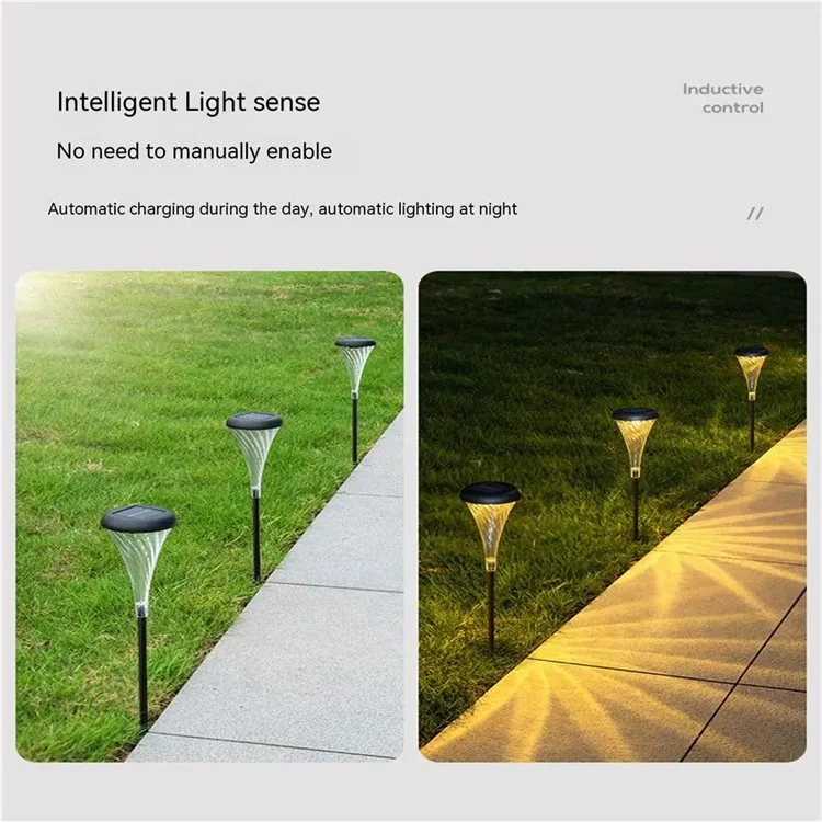 DS003 4Pcs IP65 Imperméable à l'eau Lamp de forme de Fleurs de trompette pour le sol Plug Lamp Jardin Pelouse Lumière solaire