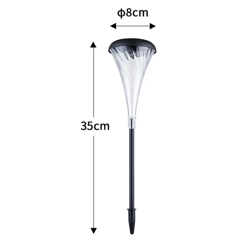 DS003 1Pc Trumpet Flower Shape Ground Plug Lamp Garden Grass Waterproof Courtyard Lawn Solar Light