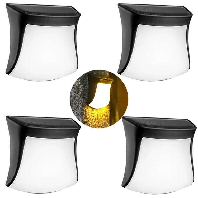 DS1111 4PCS Waterproof Home Yard Porch Lamp LED Solar Wall Hanging Light Home Garden Decoration - Warm-white Light