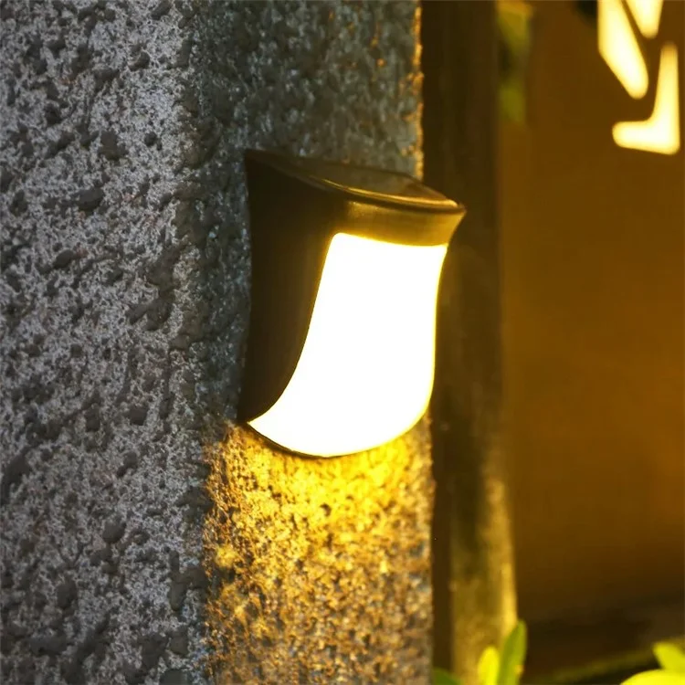 DS1111 LED Solar Wall Hanging Light Outdoor Waterproof Lamp Modern Lighting Decor for Home Garden - Warm-white Light