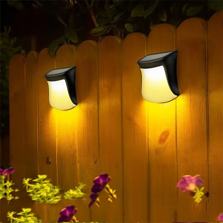 DS1111 LED Solar Wall Hanging Light Outdoor Waterproof Lamp Modern Lighting Decor for Home Garden - Warm-white Light